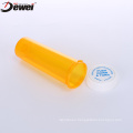 Plastic reversible vials or pill bottles or dram vials with a child resistant cap